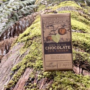 Sun Charm- Orange & Walnut. Certified Organic Chocolate, Handmade in Tasmania, Australia from Seed To Bar.